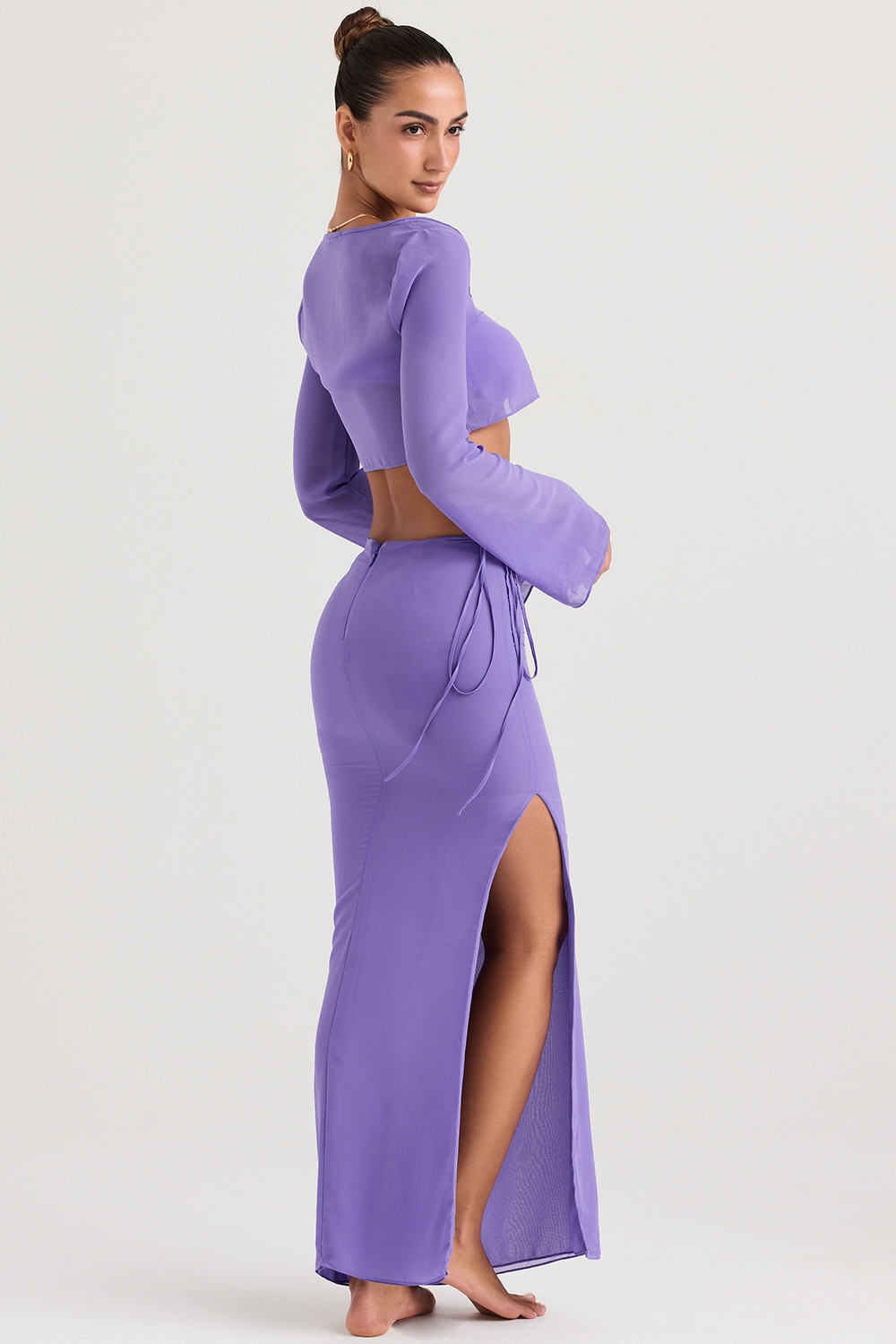 Amalfi-Violet Cutout Maxi Skirt