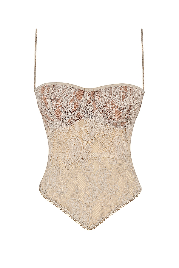 Fernanda-Cream Paisley Lace Top