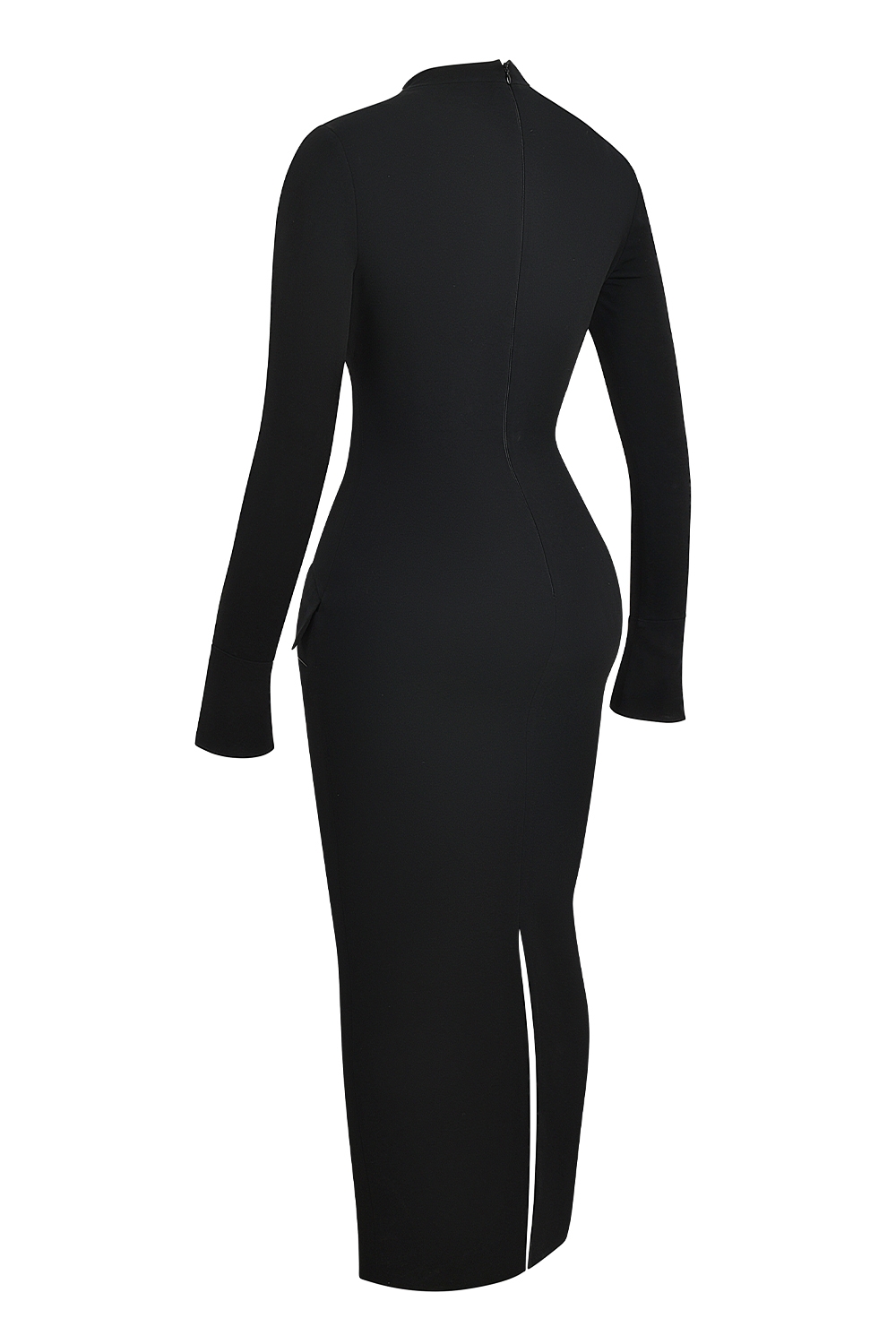 Marie-Louise-Black Turtleneck Maxi Dress