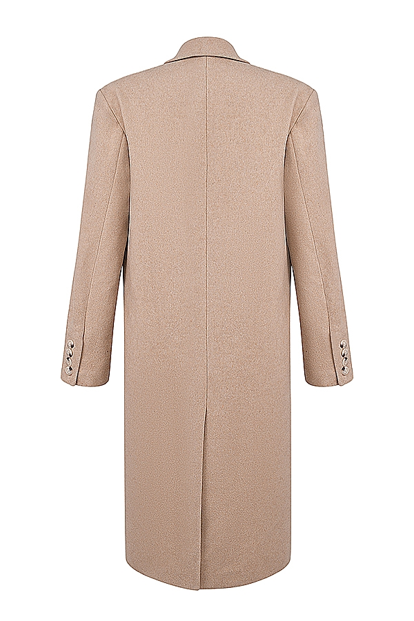 Carter-Oatmeal Double Breasted Coat