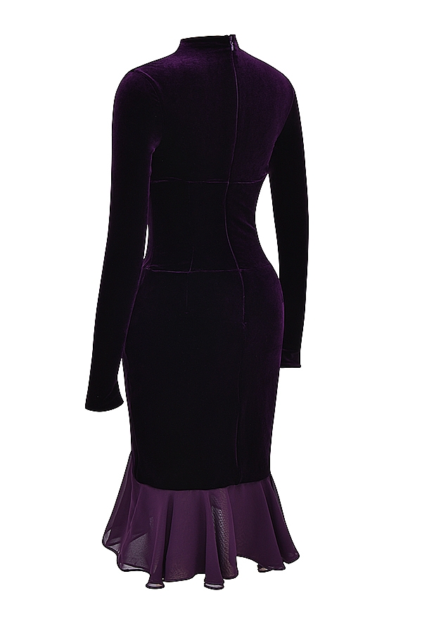 Dahna-Dark Purple Velvet Corset Dress