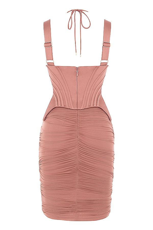 Talya-Antique Rose Corset Midi Dress