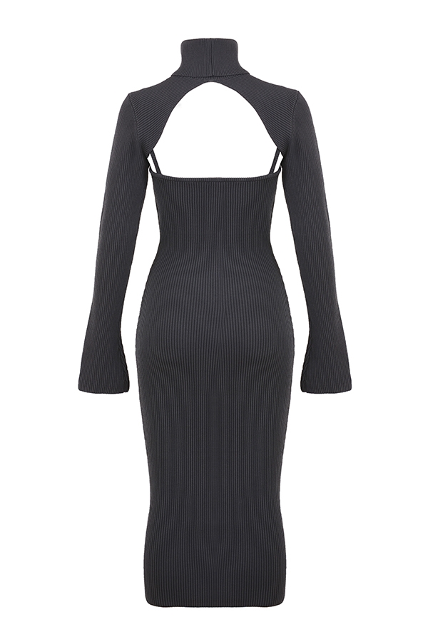 Meliora-Charcoal Knit Midi Dress - SALE