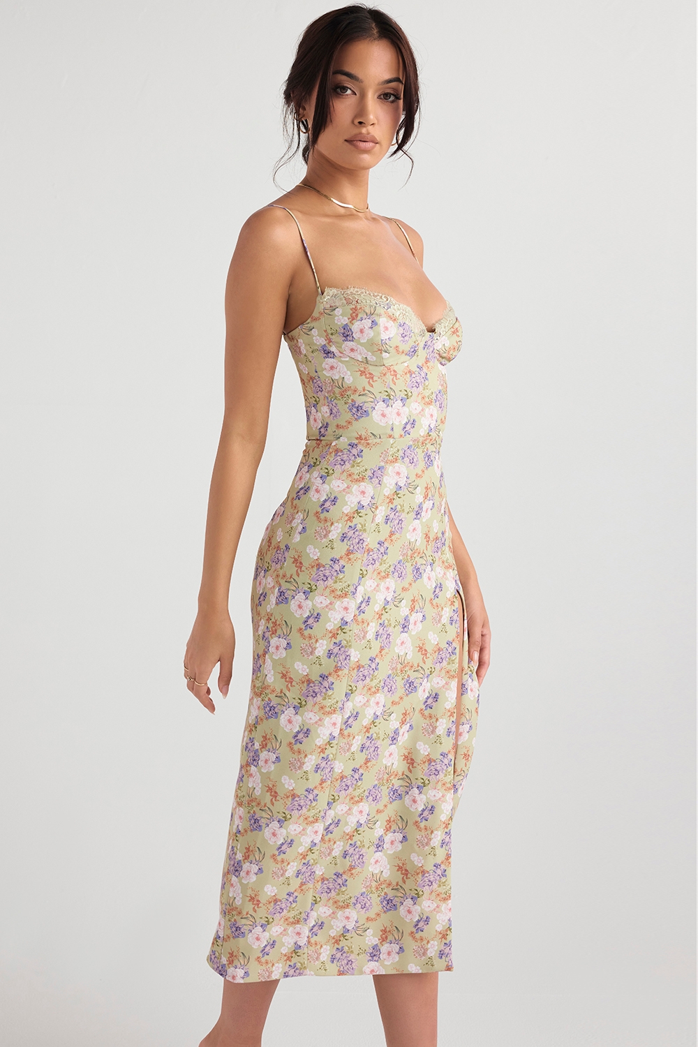 Charlotte-Peony Print  Midi Sundress