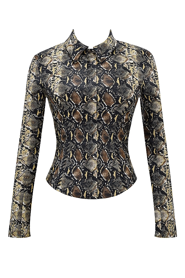 Vani-Snake Print Fitted Jacket