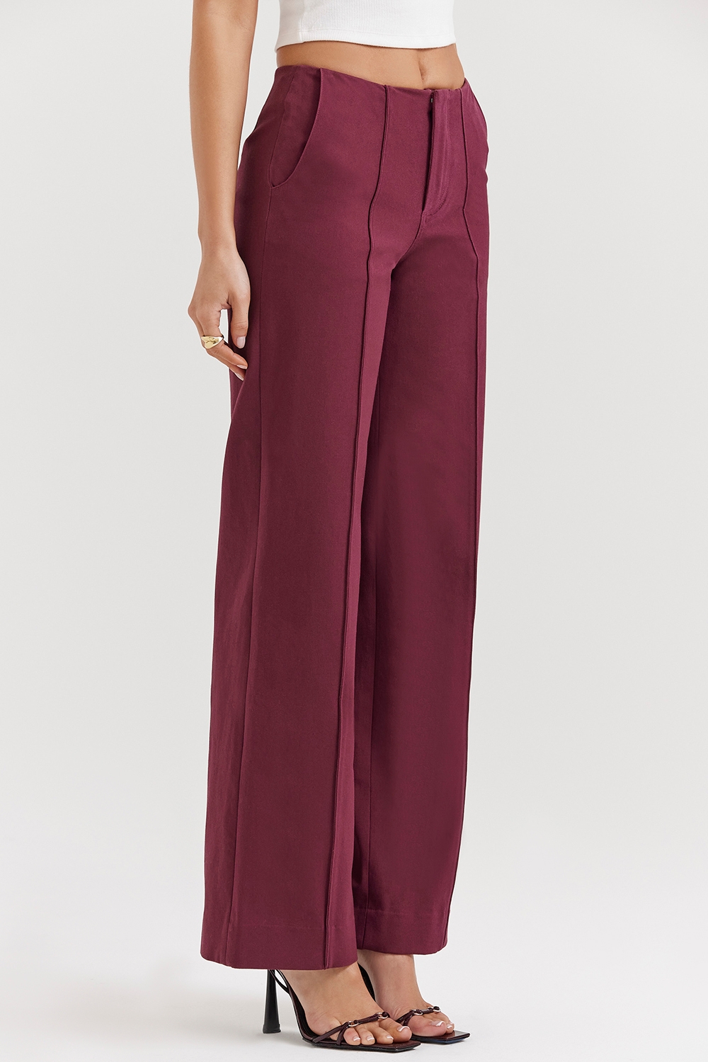 Rivi-Wine Straight Leg Trousers