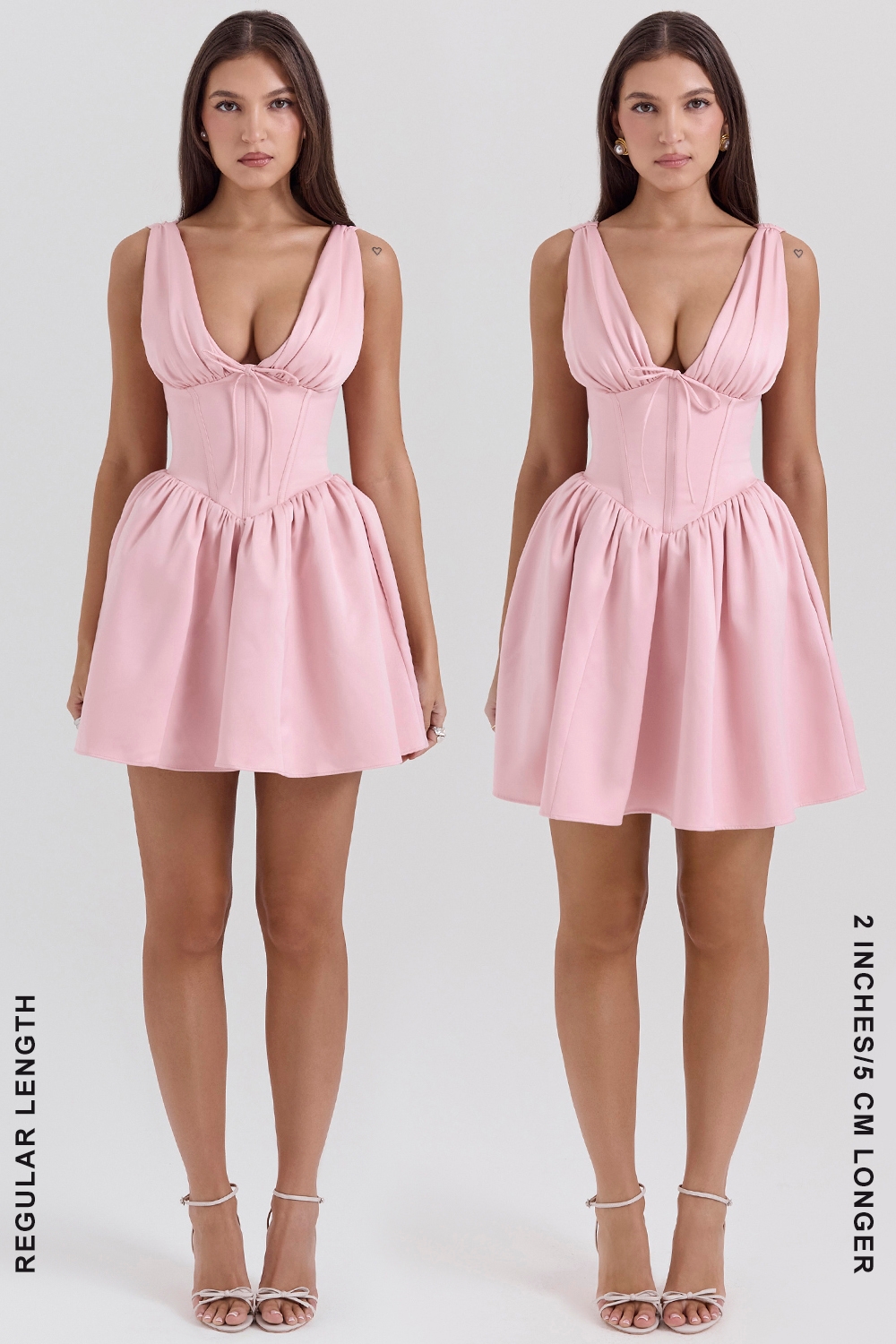 Emmeliette-Powder Pink Satin Mini Dress - SALE