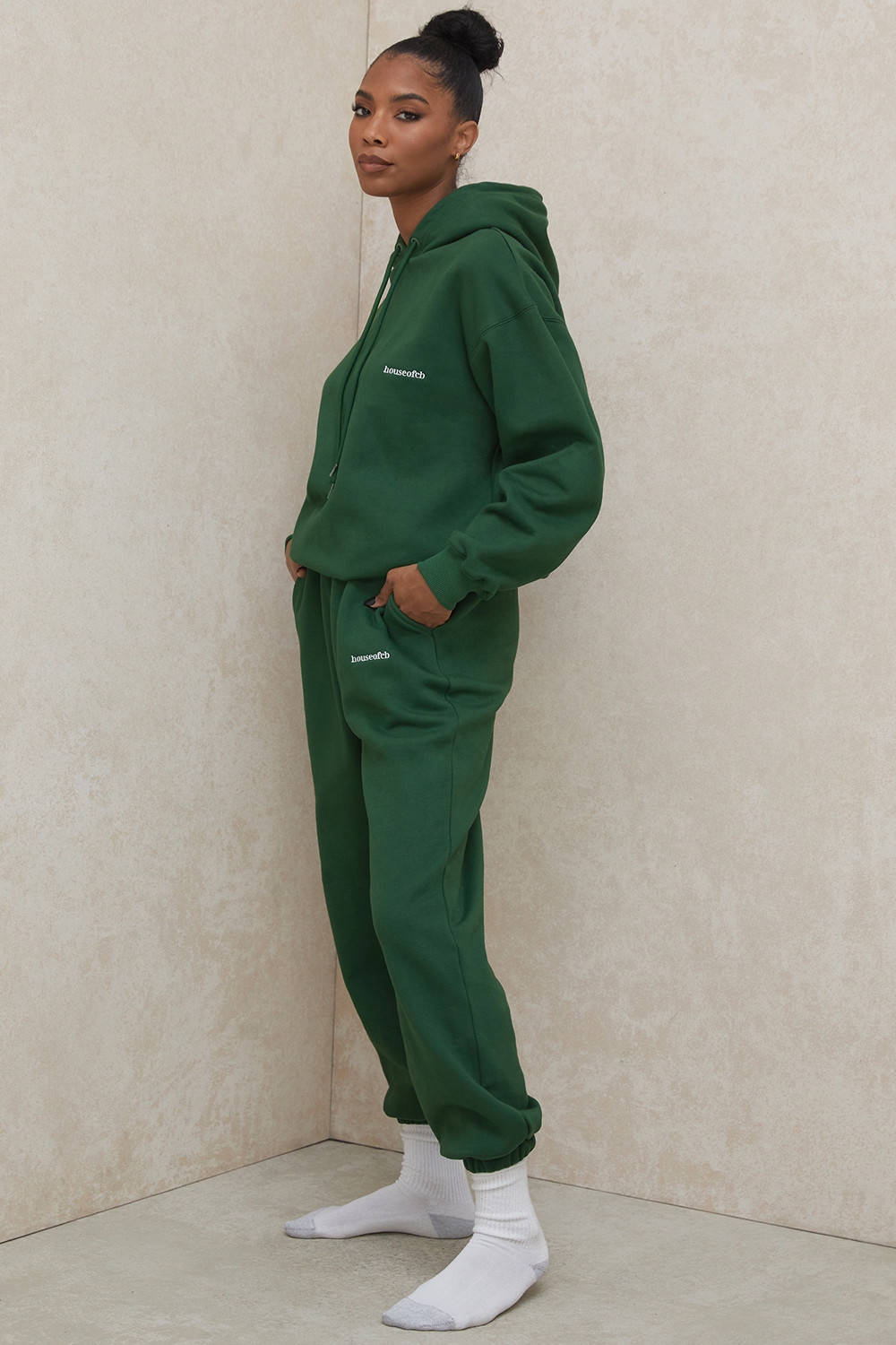 Sky-Green Fleece Back Jogging Trousers