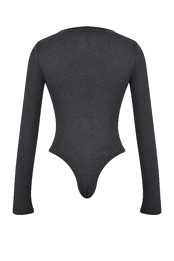 Marianna-Charcoal Loungewear Bodysuit - SALE
