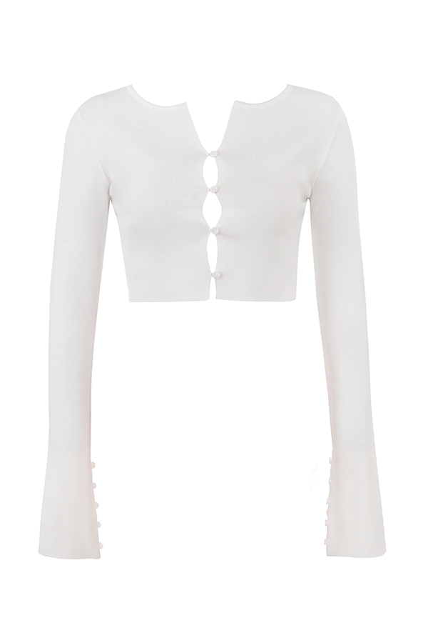 Eloise-Ivory Cropped Cardigan - SALE