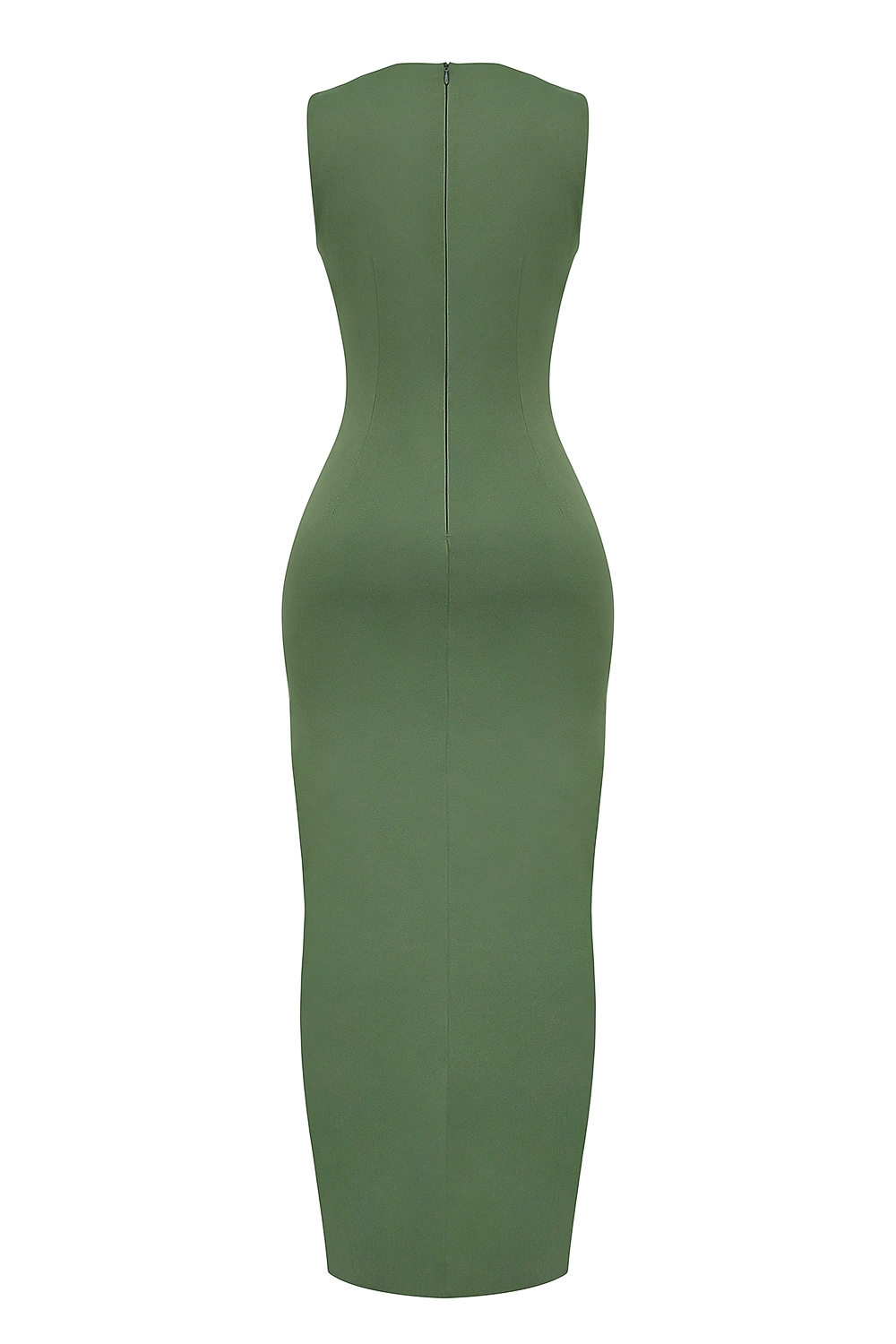 Filomena-Olive Boat Neck Maxi Dress