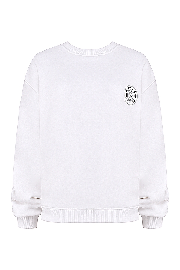 Haze-White Crew Neck Sweatshirt