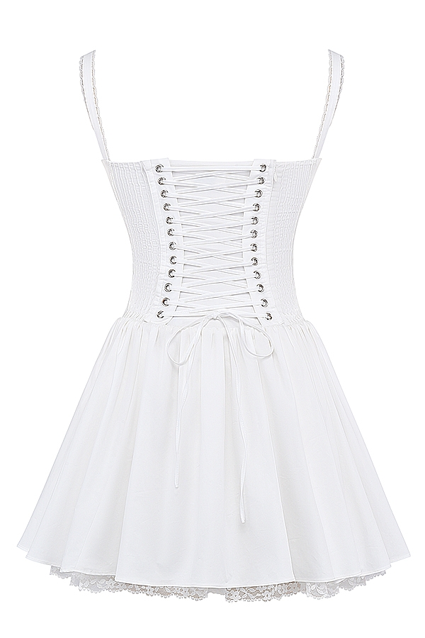 Pietra-White Corset Mini Dress