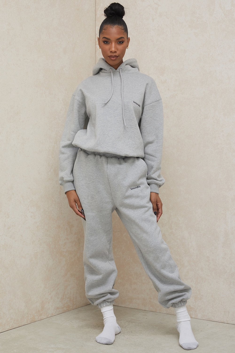 Sky-Grey Fleece Back Jogging Trousers