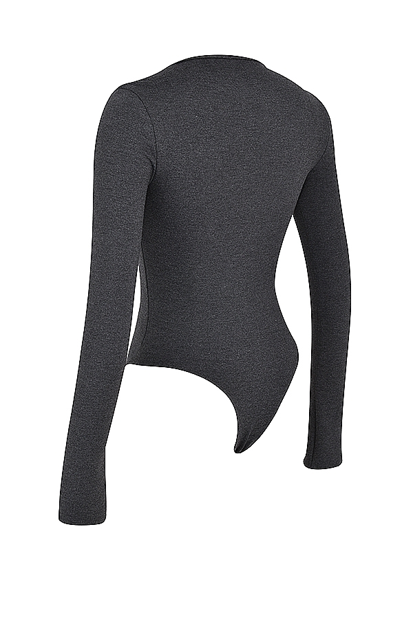 Marianna-Charcoal Loungewear Bodysuit - SALE