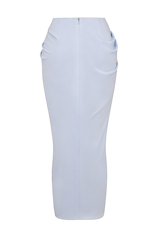 Vesper-Soft Blue Maxi Skirt