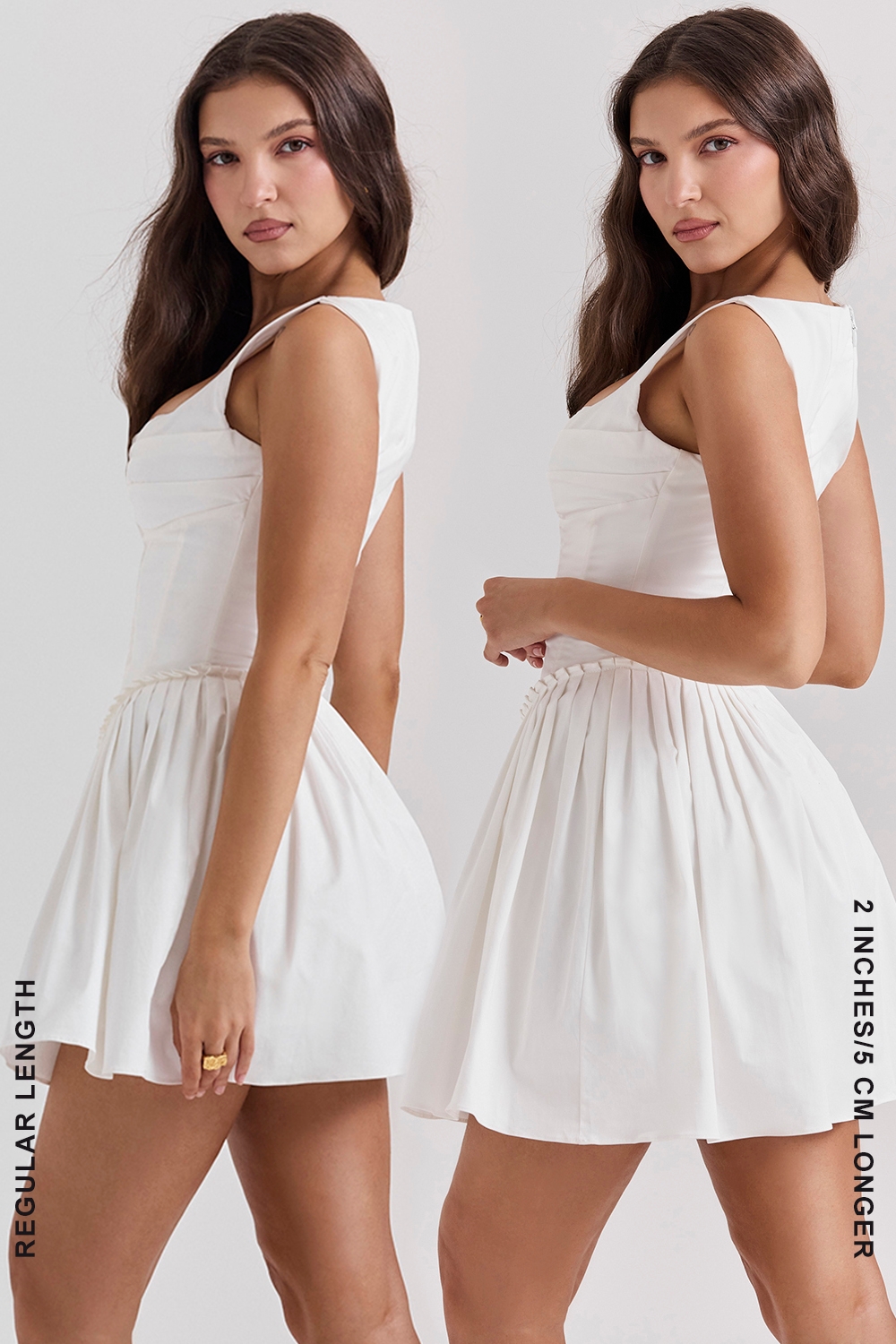 Cupid-White Pleated Mini Dress
