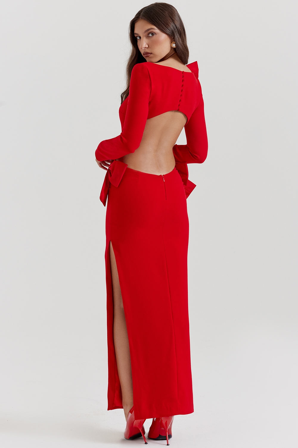 Lavele-Red Bow Maxi Dress