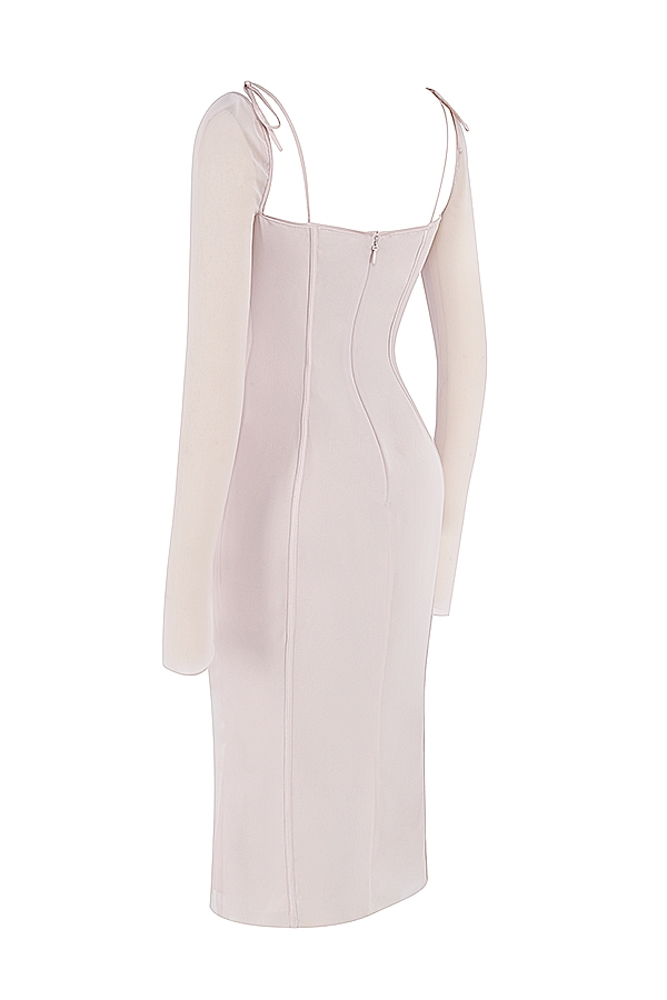 Ophelia-Crystal Cutout Midi Dress