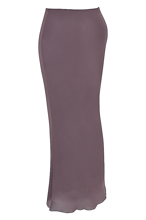 Dyana-Dark Mauve Bias Cut Maxi Skirt