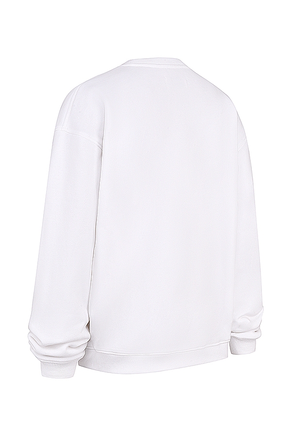 Haze-White Crew Neck Sweatshirt