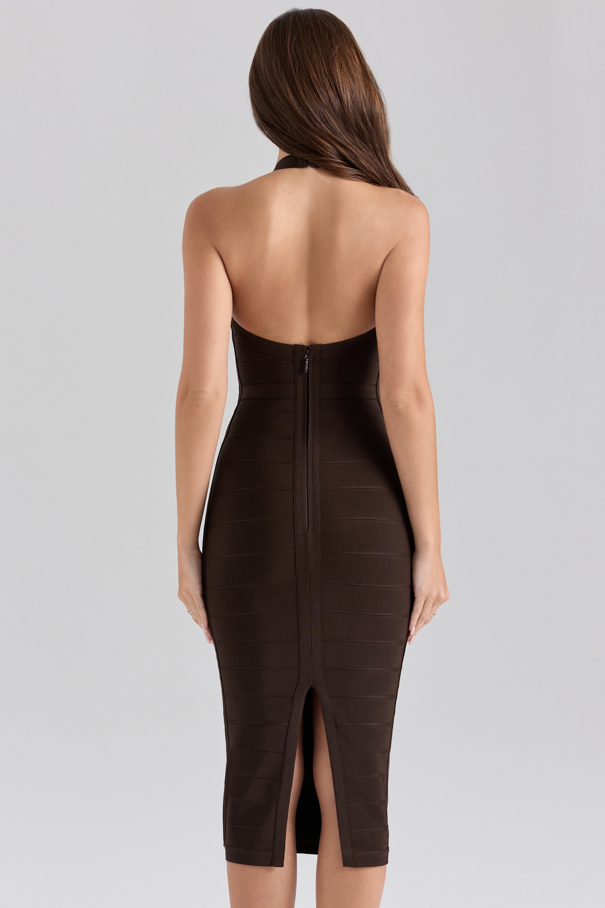 The Supermodel-Chocolat Halter Midi Bandage Dress