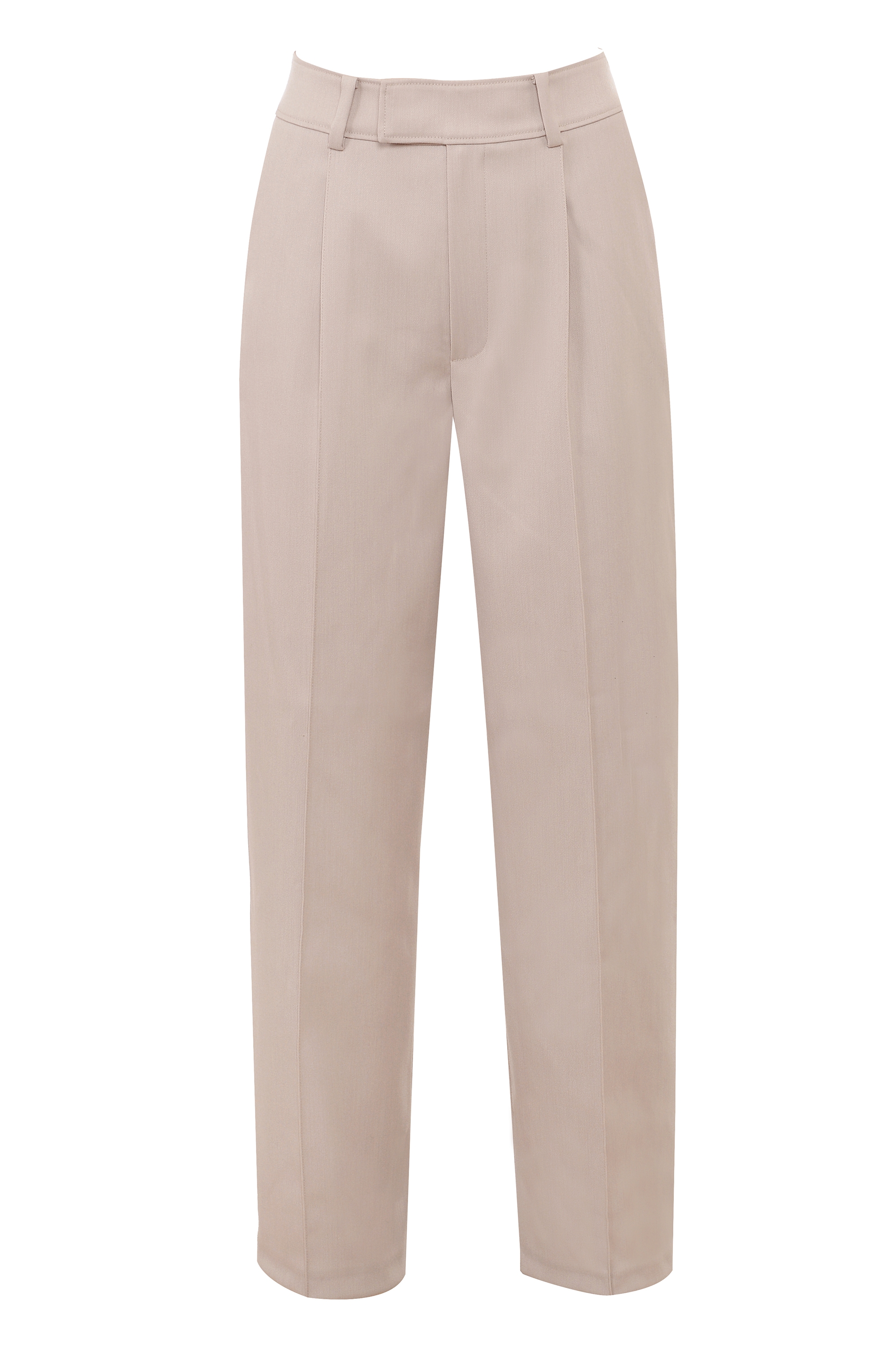 Hayden-Beige High Waist Tailored Trousers