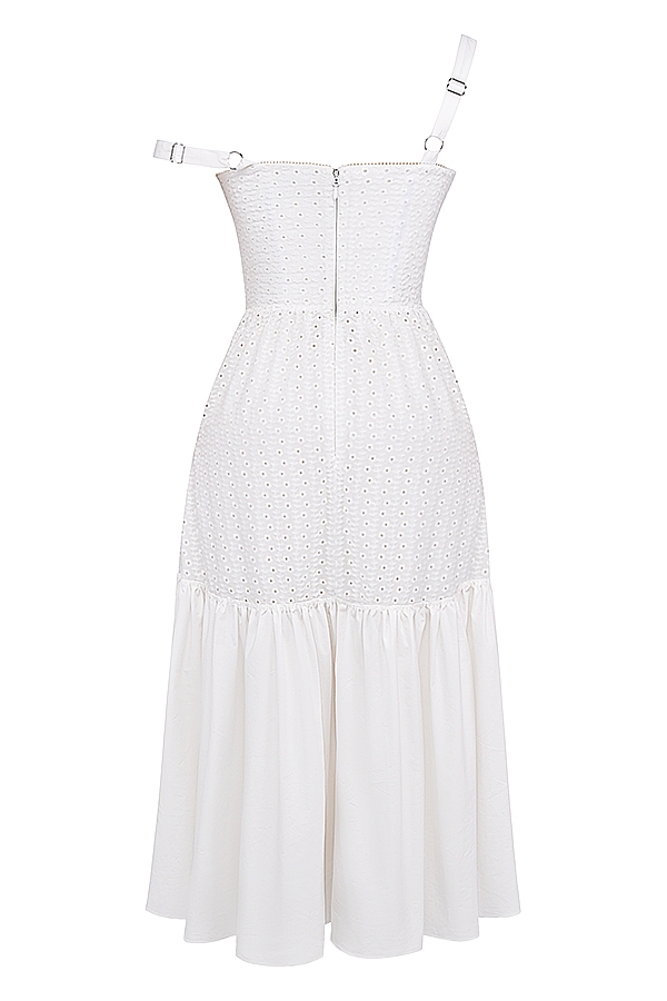 Elia-White Broderie Anglaise Midi Sundress
