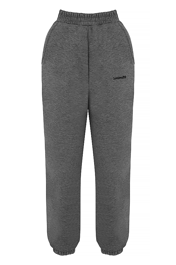 Sky-Dark Grey Fleece Back Jogging Trousers