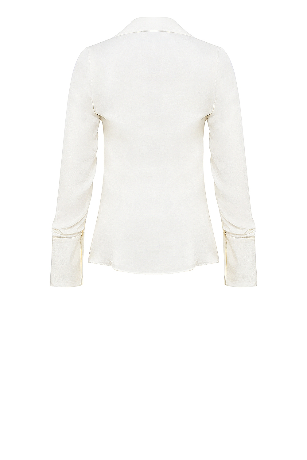Hope-White Draped Tie Front Shirt