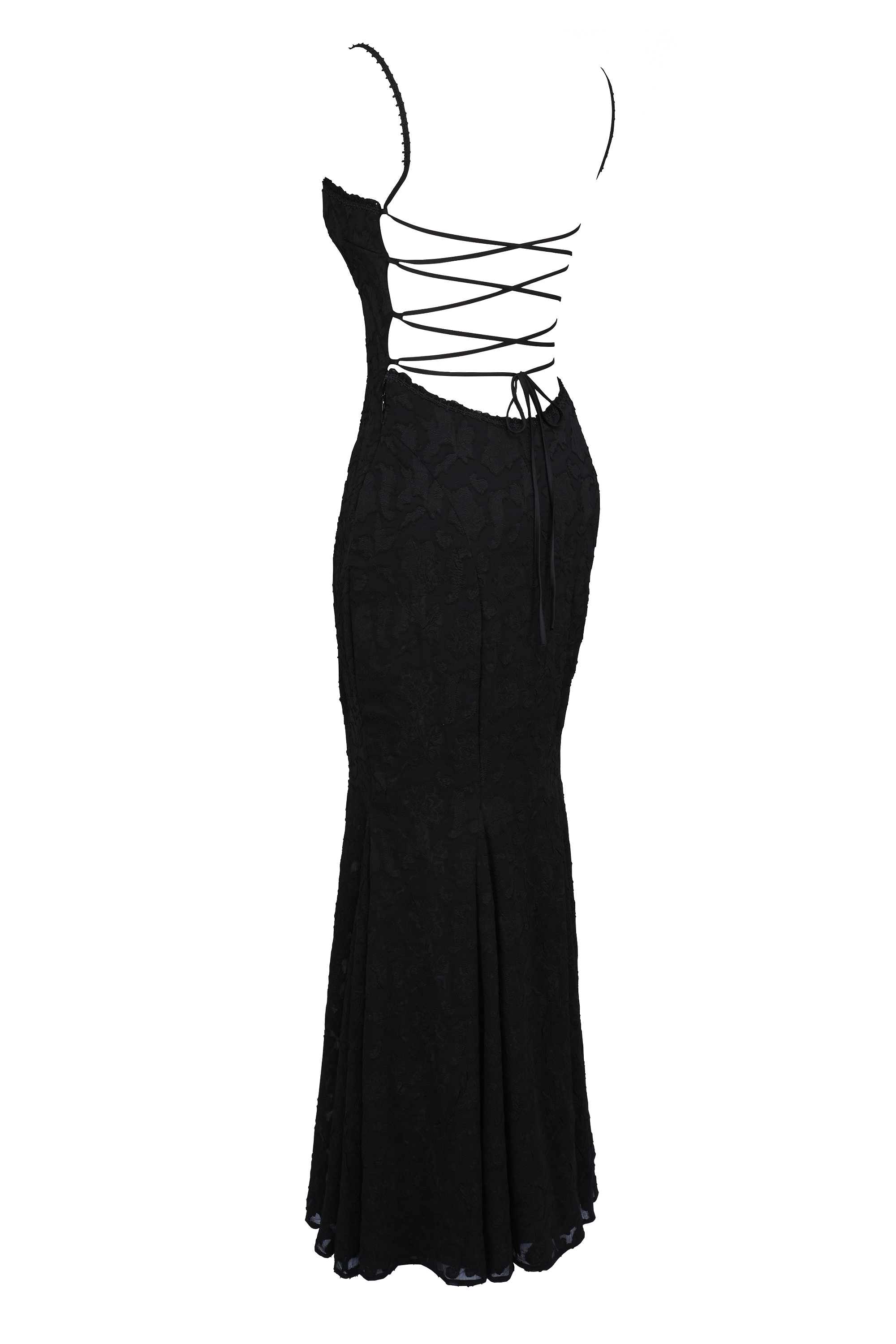 Joan-Black Lace Maxi Dress