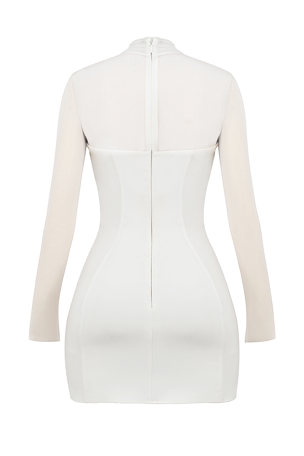Holly-White Plunge Mini Dress