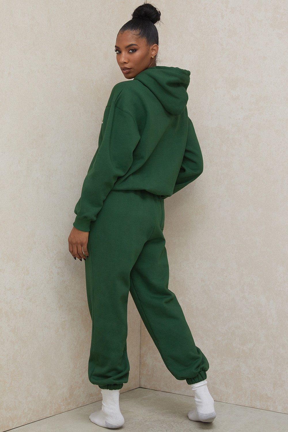 Sky-Green Fleece Back Jogging Trousers