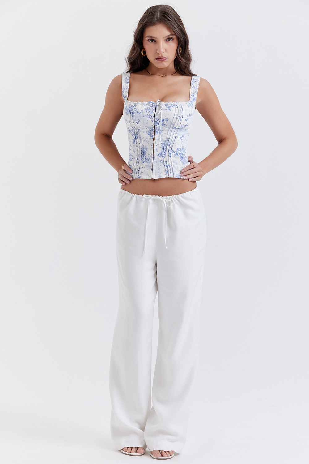 Cleo-Ivory Linen Mix Trousers