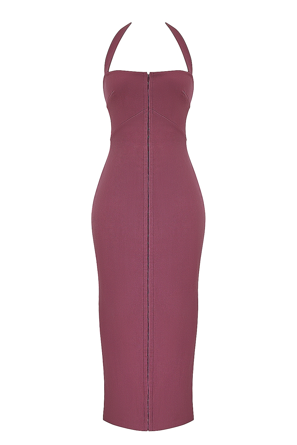 Mia-Mulberry Twill Halter Maxi Dress