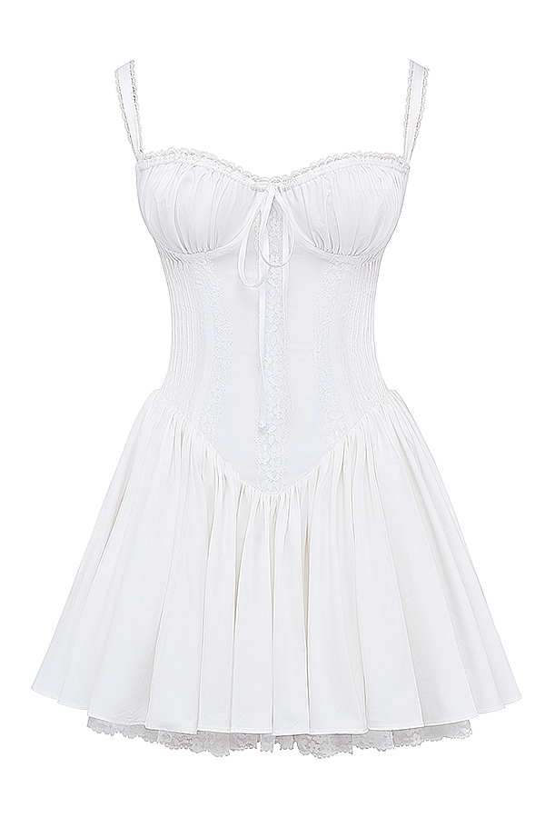 Pietra-White Corset Mini Dress