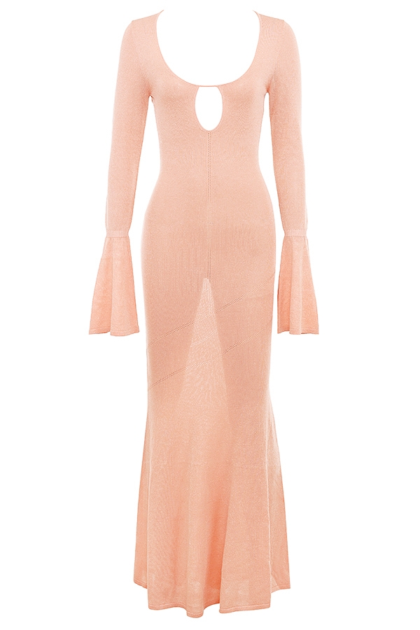 Sereia-Sorbet Metallic Knit Maxi Dress