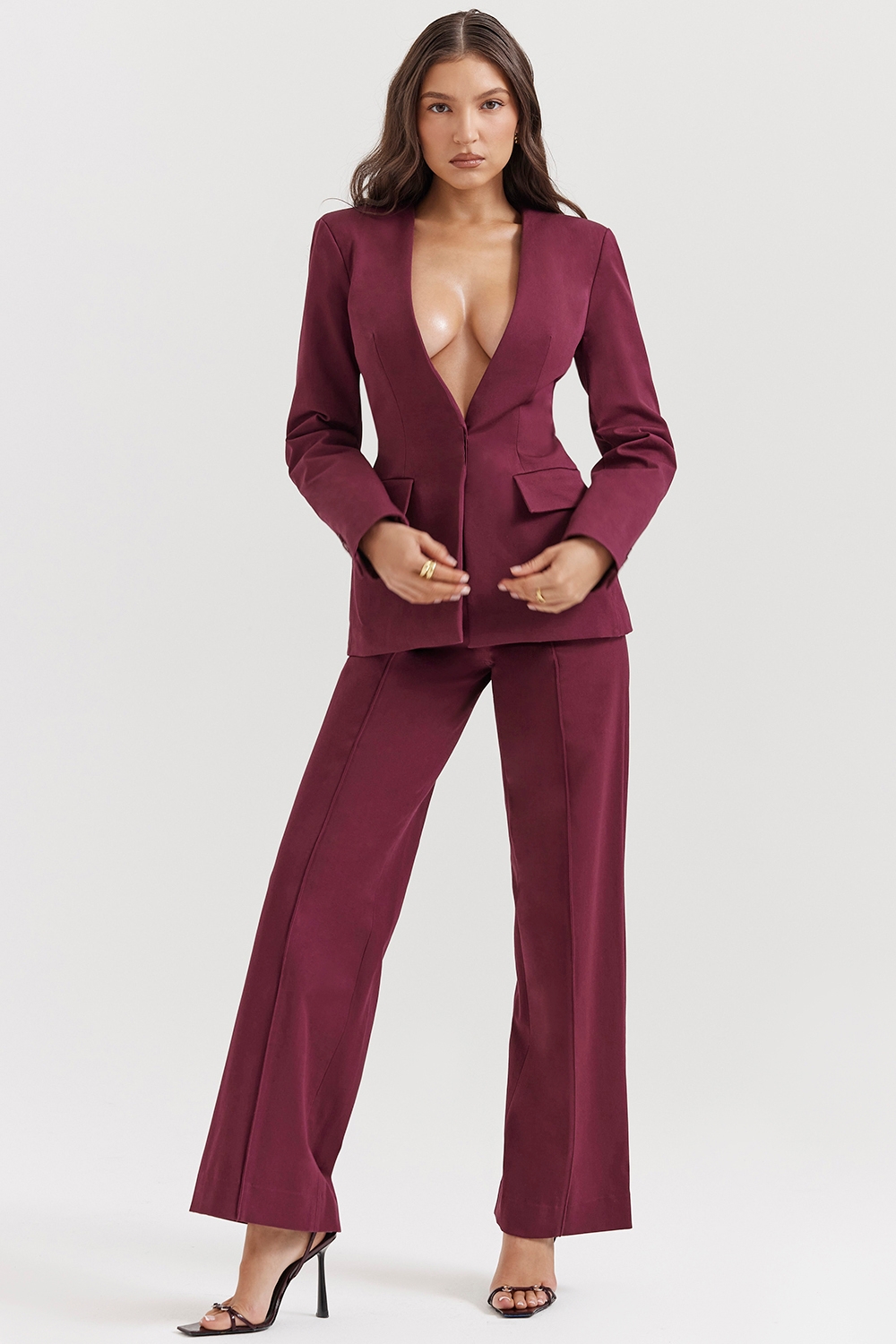 Rivi-Wine Straight Leg Trousers