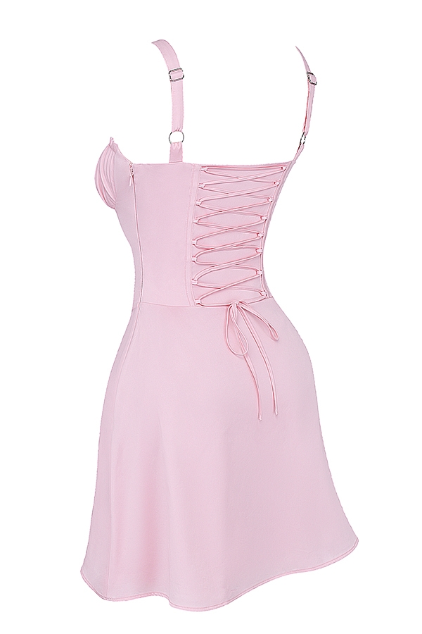 Carlotta-Baby Pink Corset Mini Dress