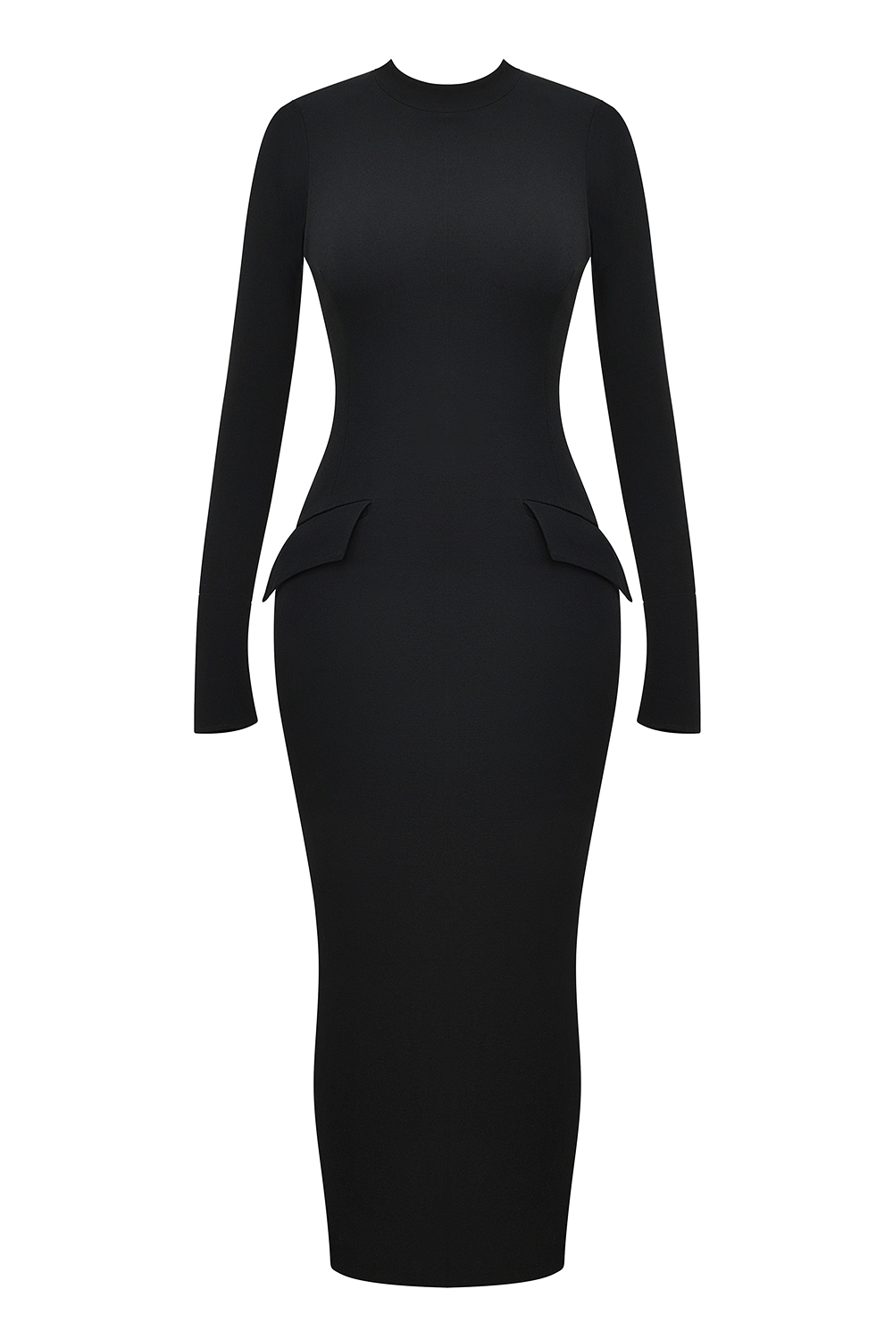 Marie-Louise-Black Turtleneck Maxi Dress