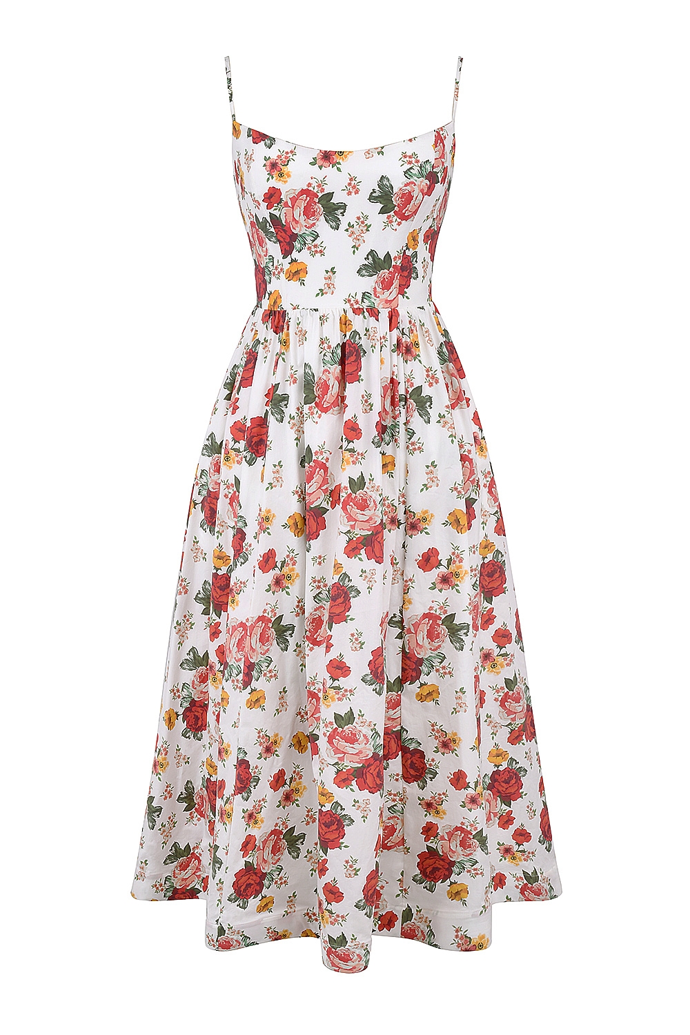 Lolita-Italian Rose Print Cotton Corset Sundress