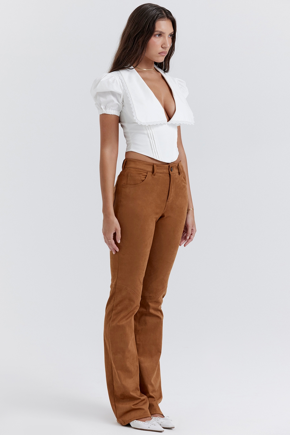 Apollo-Tan Vegan Suede Trousers