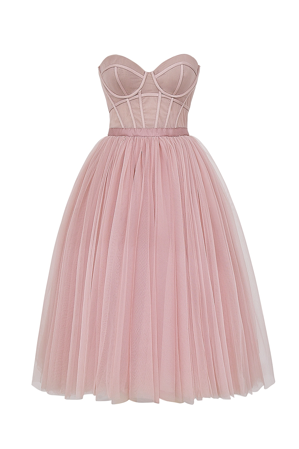 Darling-French Rose Tulle Midi Dress - SALE
