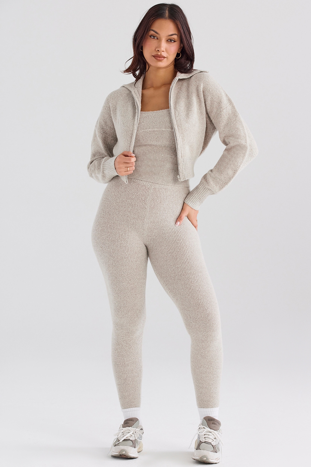 Sydney-Opal Ribbed Knit Leggings - SALE