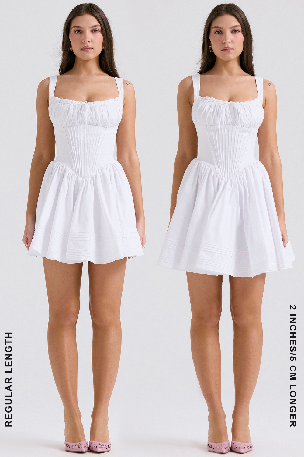 Natassia-White Cotton Mini Dress