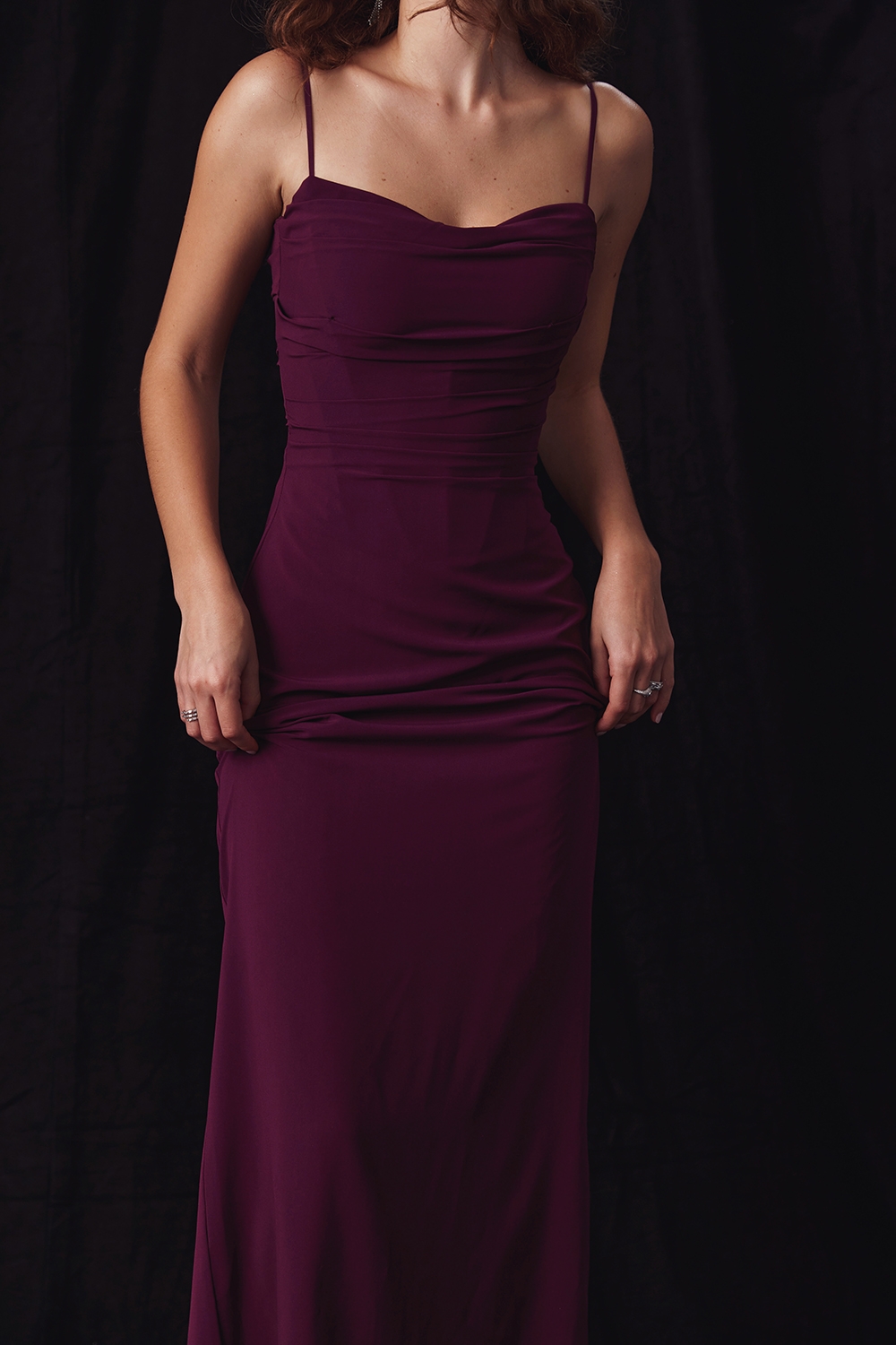 Lani-Merlot Corset Maxi Dress