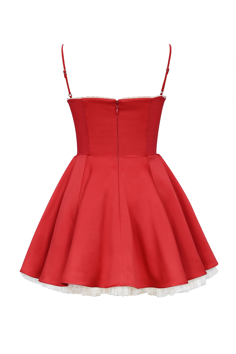 Minimoiselle-Holly Red Satin Tulle Mini Dress