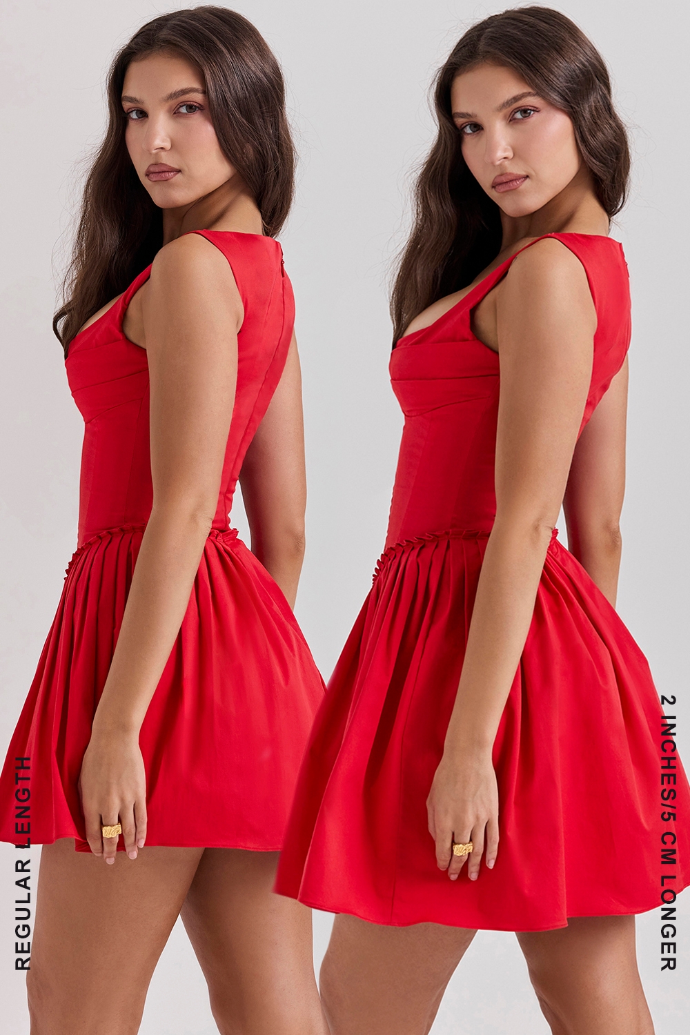 Cupid-Scarlet Pleated Mini Dress