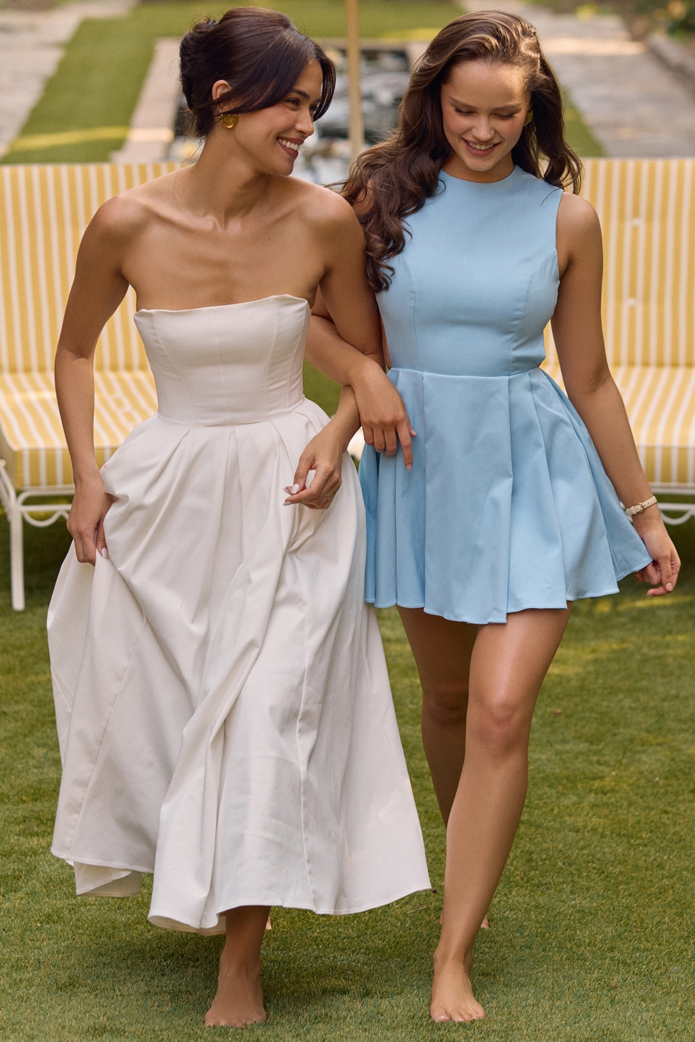 Ingrid-Tuscan Blue Twill Mini Dress