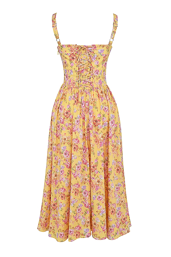 Tatiana-Butter Print Midi Sundress